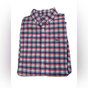 Vineyard Vines Boy’s Nylon Performance Plaid Long Sleeve Button Up